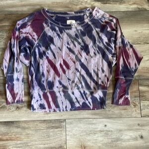 Waffle wide neck crop shirt